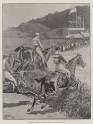 Las carreras de punto a punto del ejército en Belvoir Vale, Leicestershire